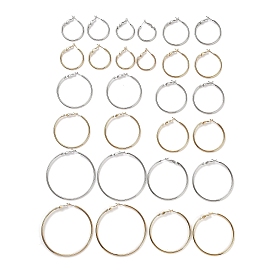 Ring 304 Stainless Steel Hoop Earrings for Women Men