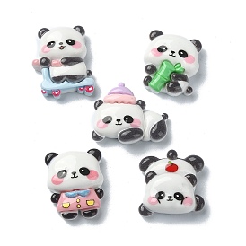 Opaque Resin Animal Cabochons, Cute Panda