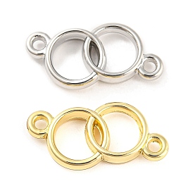Rack Plating Alloy Connector Charms, Cadmium Free & Nickel Free & Lead Free, Double Rings