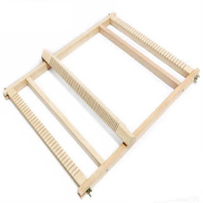 Weaving Tapestry Loom, Beech Wooden Craft Weaving Loom Frame, with Adjusting Rods, Educational Toys for Kids