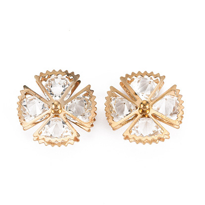 Rack Plating Eco-Friendly Iron Pendants, with Crystal Rhinestone, Cadmium Free & Nickel Free & Lead Free