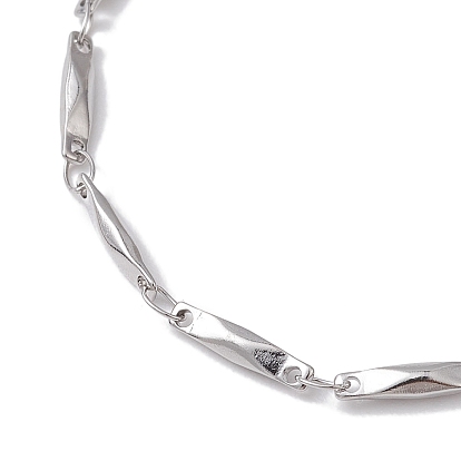 304 Stainless Steel Rectangle Link Chain Bracelets for Women Men