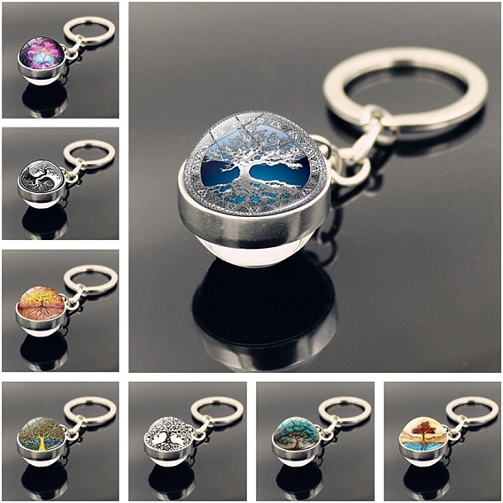 Стеклянный двухсторонний шариковый брелок