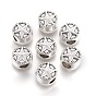 Tibetan Style Alloy Beads, Flat Round with Star