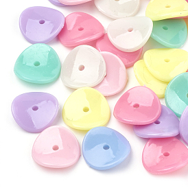 Opaque Acrylic Beads, Curved, Flat Round