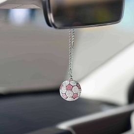 Футбольные подвески со стразами, автомобильные подвесные украшения, для украшения зеркала заднего вида автомобиля, кристалл