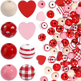 240 шт 8 стили натуральных деревянных бусин, разнообразные