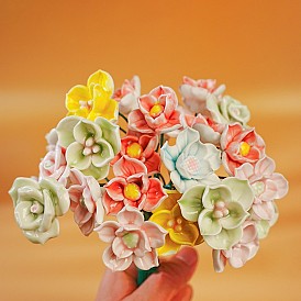 Keramikblumenstiele mit Eisenstiel, Dekorative künstliche Blumenstecker für Vasen und Wohndekoration