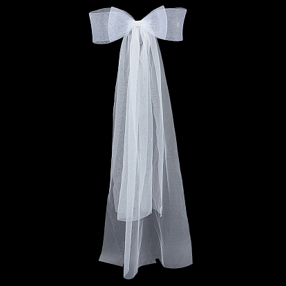 Свадебная фата из полиэстера с бантом, украшения для свадебной вечеринки для женщин