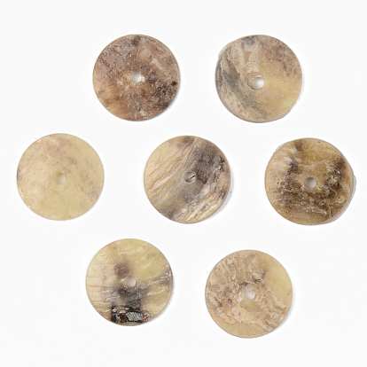 Natural Akoya Shell Beads, Mother of Pearl Shell Beads, Flat Round