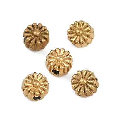 304 из нержавеющей стали бусы, ионное покрытие (ip), цветок