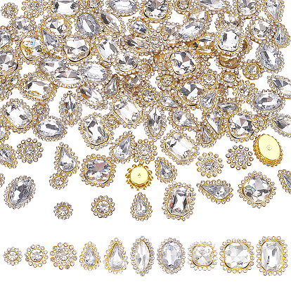 100шт 10 стиль пришивать стразами, с настройками золотого железного зубца, аксессуары для одежды, золотые