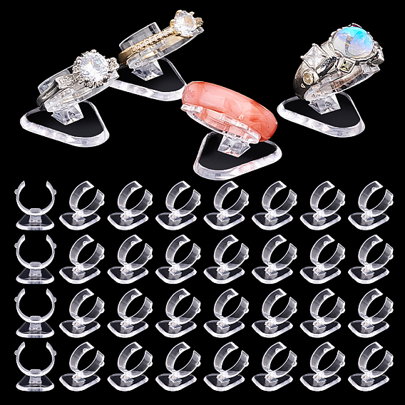 36шт. мини-пластиковые одинарные кольца-дисплеи, держатель кольца пальца