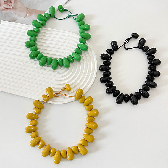 Ожерелья из смоляных бусин в форме капли для женщин