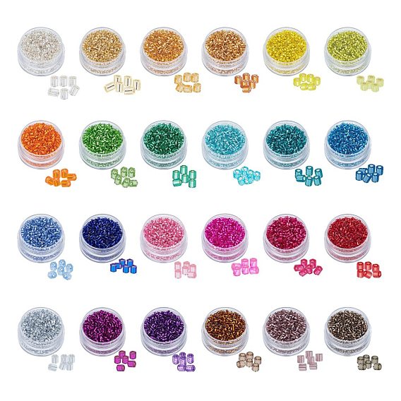 Grade A Glass Beads, Silver Lined Two Cut Seed Beads, Round Hole, Hexagon
