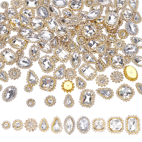 100шт 10 стиль пришивать стразами, с настройками золотого железного зубца, аксессуары для одежды, золотые