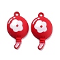 Spray Painted Alloy Enamel Pendant, Balloon with Flower