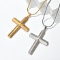 304 ожерелья из нержавеющей стали с подвеской в виде креста и змеиной цепью, ионное покрытие (ip)