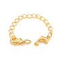 Brass Chain Extender, with Curb Chains and Lobster Claw Clasps, Long-Lasting Plated, Dolphin