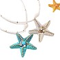 Ракушка в виде морской звезды с подвеской из стразов, белые стеклянные бусы, ожерелье для женщин