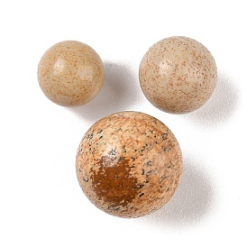 Natural Picture Jasper No Hole Sphere Beads, Round