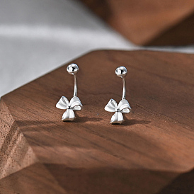 S999 изящные серебряные серьги-гвоздики, клевер