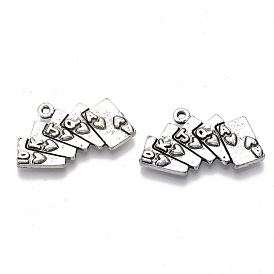 Сплавочные подвески тибетского стиля, без кадмия и без свинца, игральная карта