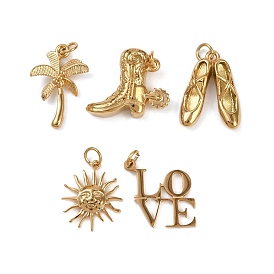 304 подвески из нержавеющей стали, с целью перехода в кольце, золотые, ковбойские сапоги, кокосовая пальма, солнце и обувь