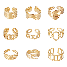 9шт 9 стиль нержавеющая сталь открытое манжетное кольцо для женщин