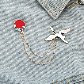 Whimsical Cartoon Goose Chain Brooch Pin - Unique Animal Jewelry Accessory