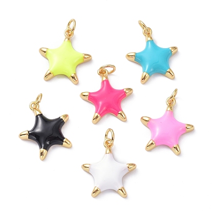Латунь эмаль подвески, долговечный, реальный 18 k позолоченный, звезда