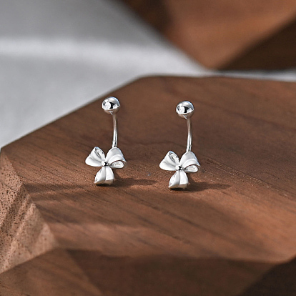 S999 изящные серебряные серьги-гвоздики, клевер