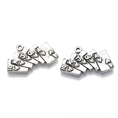 Сплавочные подвески тибетского стиля, без кадмия и без свинца, игральная карта