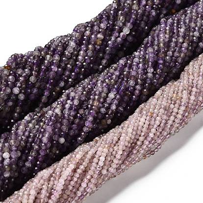 Природный аметист нитей бисера, граненые круглые