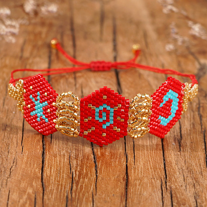 Браслеты из бисера и стеклянных бусин для женщин, шестиугольник