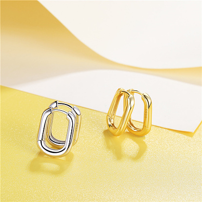 925 серьги из серебра из серебра, с печатью s925, овальные