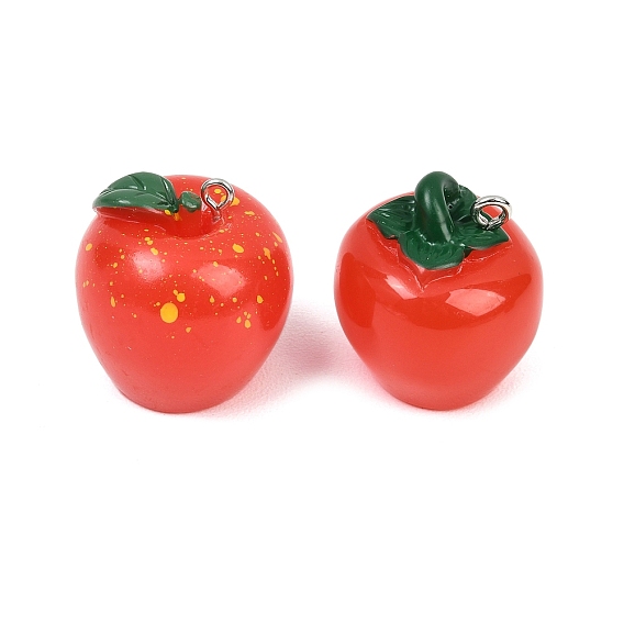 Непрозрачные подвески смолы, с железной платиной петлей, красные