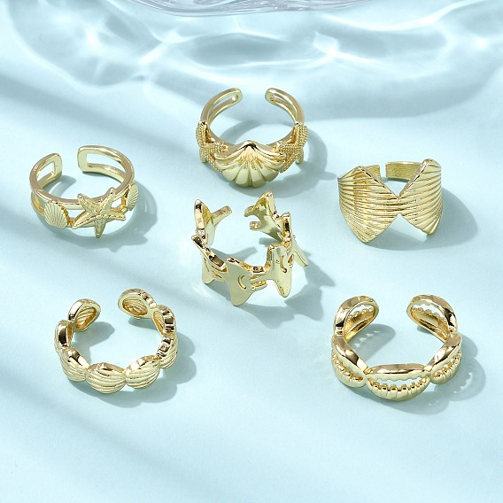 Латунные кольца-манжеты для женщин, реальный 18 k позолоченный