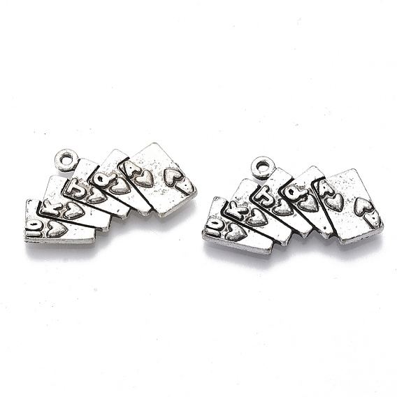 Сплавочные подвески тибетского стиля, без кадмия и без свинца, игральная карта