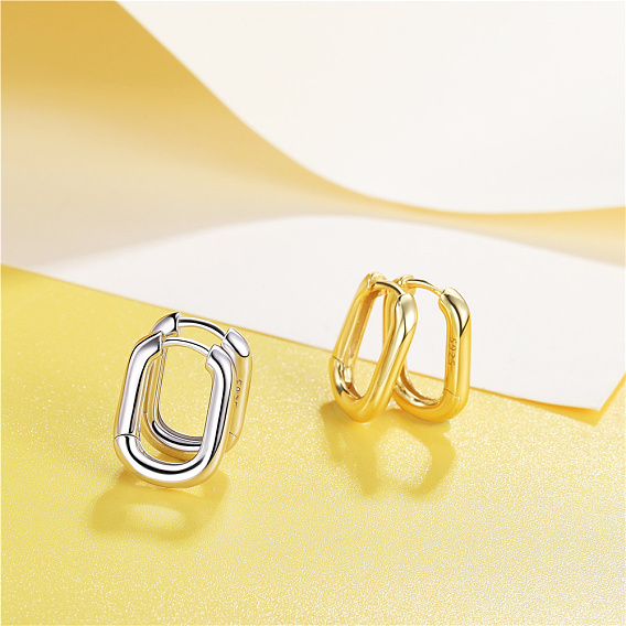 925 серьги из серебра из серебра, с печатью s925, овальные