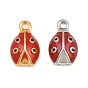304 Stainless Steel with Red Enamel Charms, Ladybug Charms