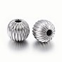 304 Stainless Steel Corrugated Beads, Round