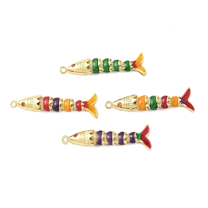 Латунные микропроволочные кубические циркониевые подвески из эмали, рыба, реальный 18 k позолоченный