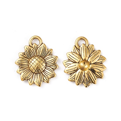 Pendentifs en alliage de style tibétain, sans cadmium et sans plomb, tournesol