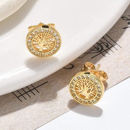 Серьги-гвоздики из латунного микро-паве, долговечный, реальный 18 k позолоченный