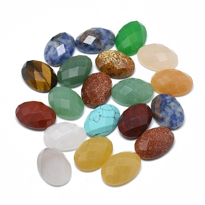 Gemstone Cabochons, Handmade Faceted, Oval