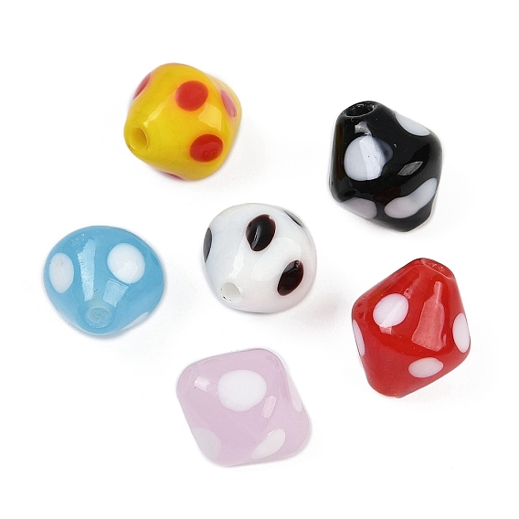 Бусины лэмпворк , биконус с горошком