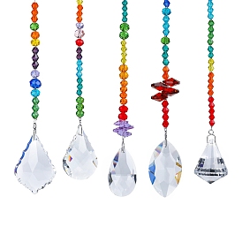 K9 Glass Beaded Hanging Ornaments, Rainbow Maker Suncatchers for Home Outdoor Decoration