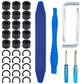 Наборы инструментов своими руками, включает 1 отвертку из стали хрусталь, 1Отвертки крестовые стальные из поликарбоната, 2шт. стальной шестигранный ключ, 1монтировка из ПК и ПП, 1монтировка из ПК, 15 шт. открытые плоские шайбы