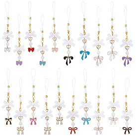 20шт. бантовые ремни для мобильных телефонов из сплава, эмали и акрила